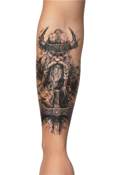 Viking taç balta Geçici Dövme 