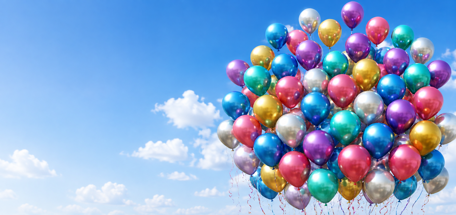 Renkli krom uçan balon siparişi ve adrese teslim