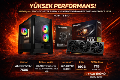 NORTSA X SERIES AMD RYZEN 7600-GIGABYTE B840M H-GIGABYTE GEFORCE RTX 5070 WINDFORCE 12GB-16GB-1TB SSD
