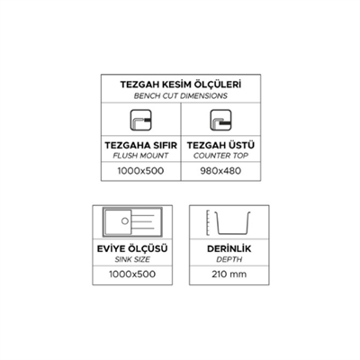 ZENDİ SMYRNA 100 GRANİT EVYE