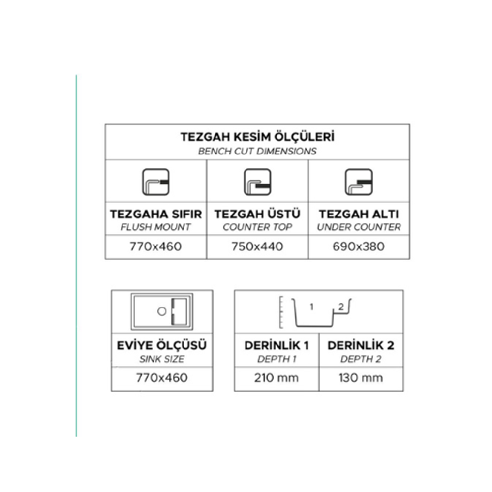 ZENDİ SIENA 77 GRANİT EVYE