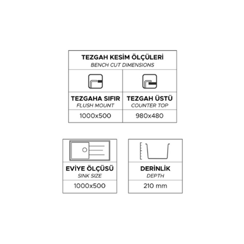 ZENDİ SMYRNA 100 GRANİT EVYE