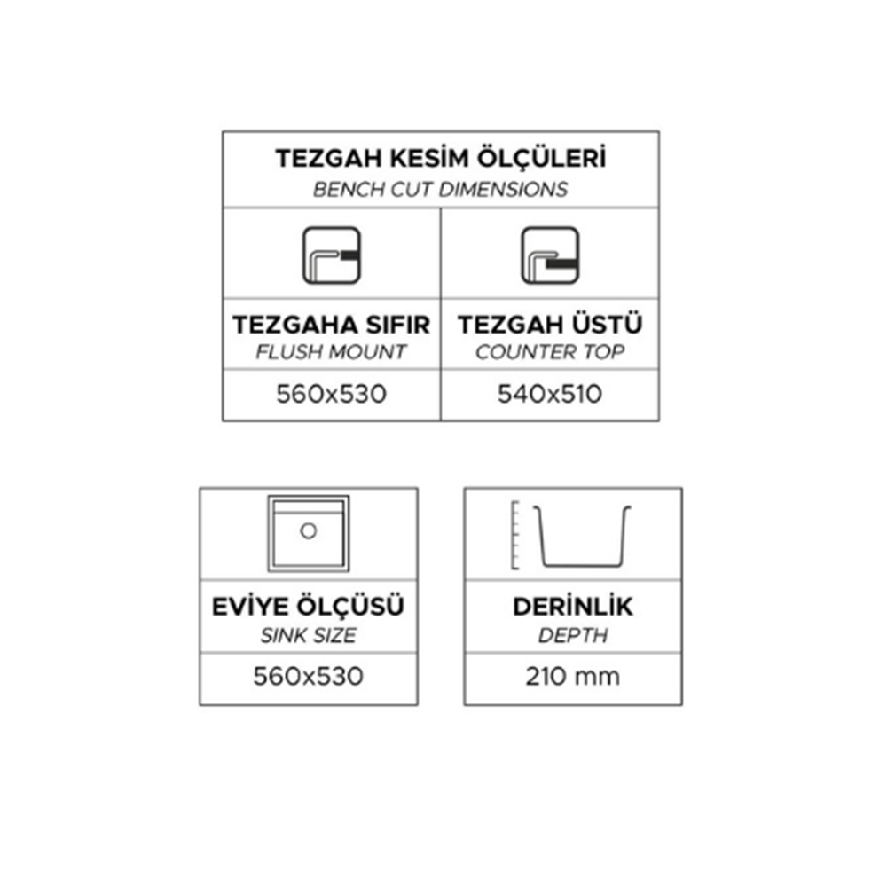 ZENDİ VERDE 56 GRANİT EVYE