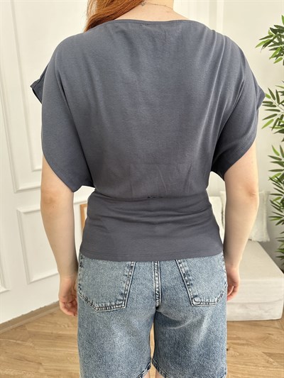 1998 Baskılı Yarasa T-shirt Antrasit