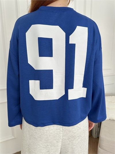 91 Baskılı Sweatshirt Saks