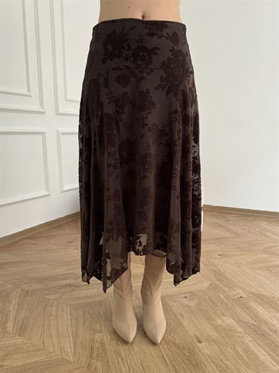 Asimetrik Etek Kahve