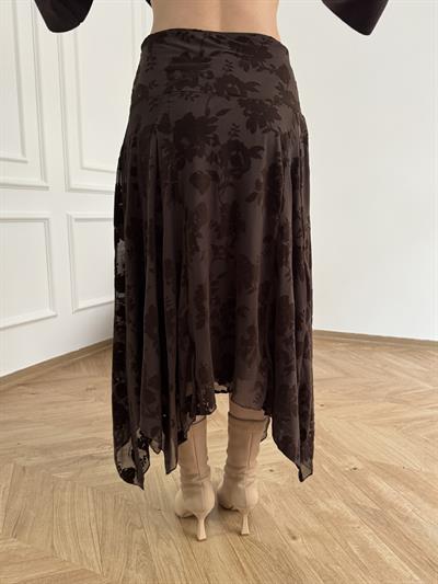 Asimetrik Etek Kahve