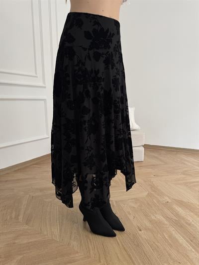 Asimetrik Etek Siyah