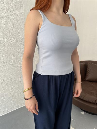 Askılı Fitilli Atlet Açık mavi