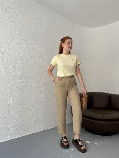 Bağcıklı Jogger Pantolon Camel