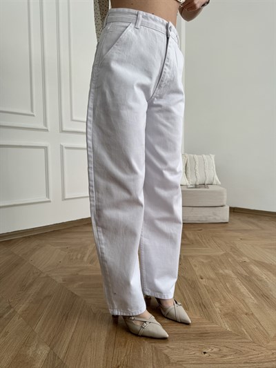 Baggy Fit Pantolon Beyaz