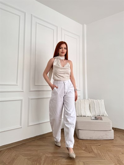 Baggy Fit Pantolon Beyaz