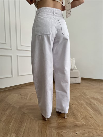 Baggy Fit Pantolon Beyaz