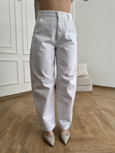 Baggy Fit Pantolon Beyaz