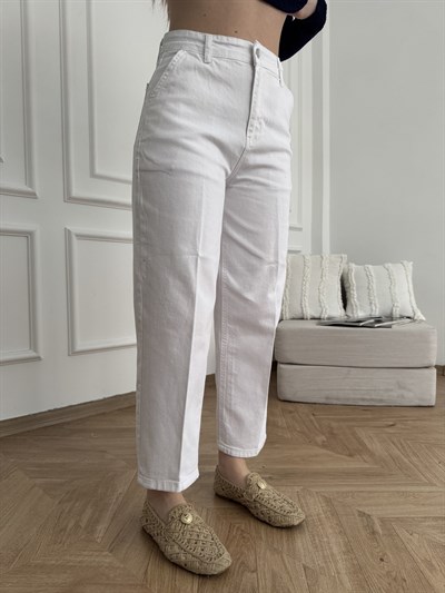 Baggy Kesim Pantolon Beyaz