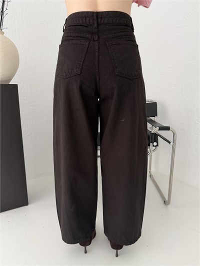 Barrel Balon Jean Pantolon Acı kahve