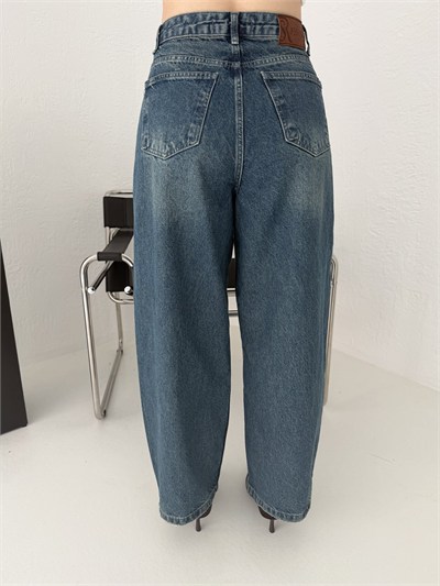 Barrel Balon Jean Pantolon Yeşil tint