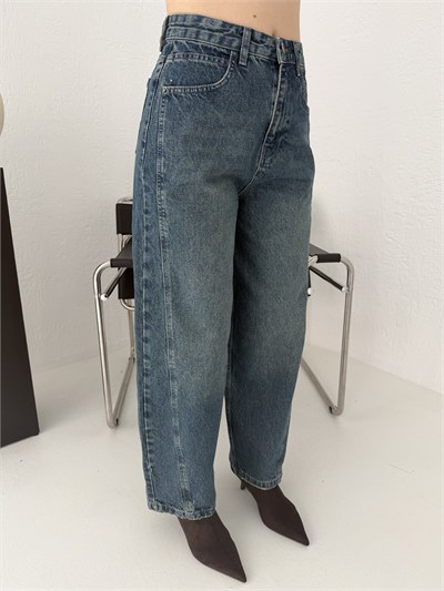 Barrel Balon Jean Pantolon Yeşil tint