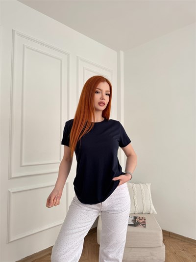 Basic Kısa Kol T-shirt Koyu lacivert