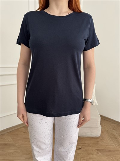 Basic Kısa Kol T-shirt Koyu lacivert