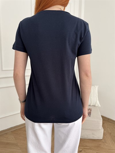Basic Kısa Kol T-shirt Koyu lacivert