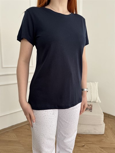 Basic Kısa Kol T-shirt Koyu lacivert
