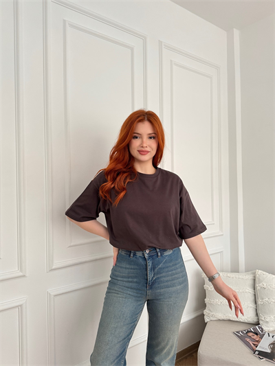 Basic Tişört Koyu kahve