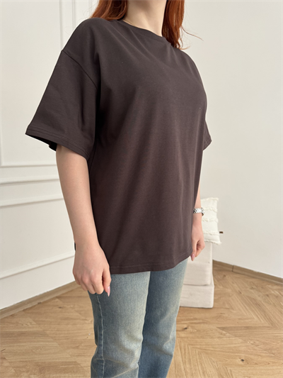 Basic Tişört Koyu kahve