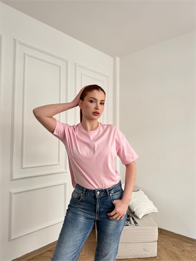 Basic Tişört Toz pembe