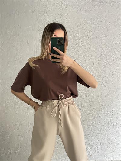 Basic Tişört Koyu kahve