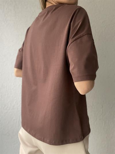 Basic Tişört Koyu kahve