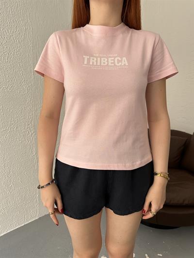 Baskılı Tişört Şeker pembe