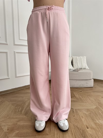 Beli İpli Relax Fit Eşofman Pembe
