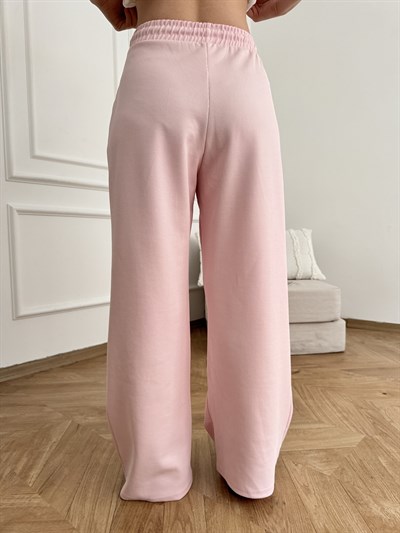 Beli İpli Relax Fit Eşofman Pembe