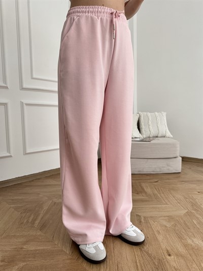 Beli İpli Relax Fit Eşofman Pembe