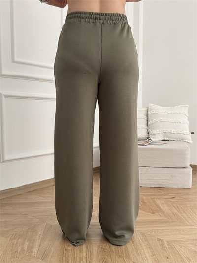 Beli Lastikli Relax Fit Eşofman Altı Haki