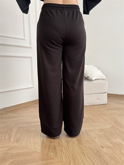 Beli Lastikli Bol Paça Eşofman Siyah