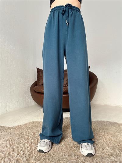 Beli Lastikli Bol Pantolon Lacivert