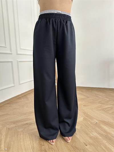 Beli Lastikli Kumaş Matchli Pantolon Lacivert