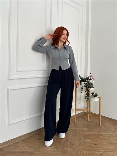 Beli Lastikli Pantolon Lacivert