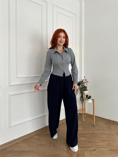 Beli Lastikli Pantolon Lacivert