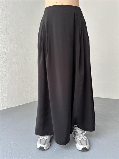 Beli Lastikli Pareo Pantolon Siyah