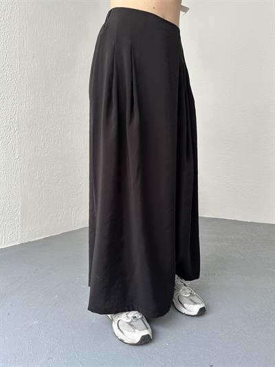 Beli Lastikli Pareo Pantolon Siyah