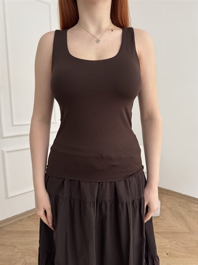 Bisiklet Yaka Basic Atlet Acı kahve