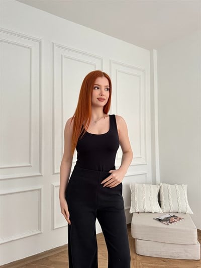 Bisiklet Yaka Basic Atlet Siyah