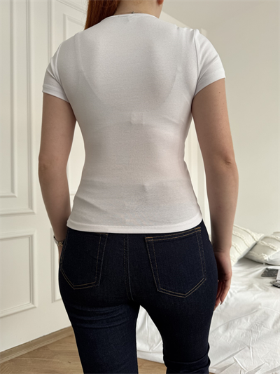 Bisiklet Yaka Body Beyaz