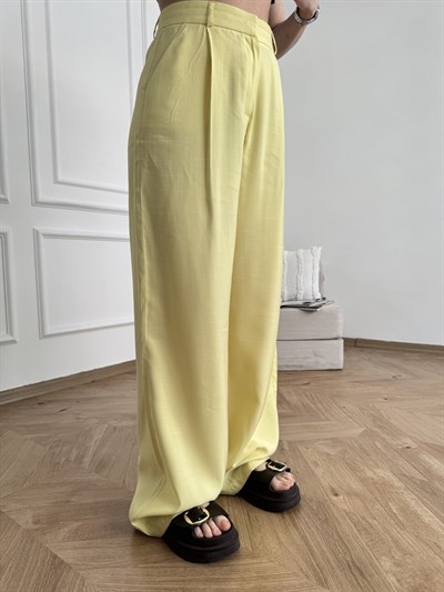 Bol Paça Pantolon Sarı