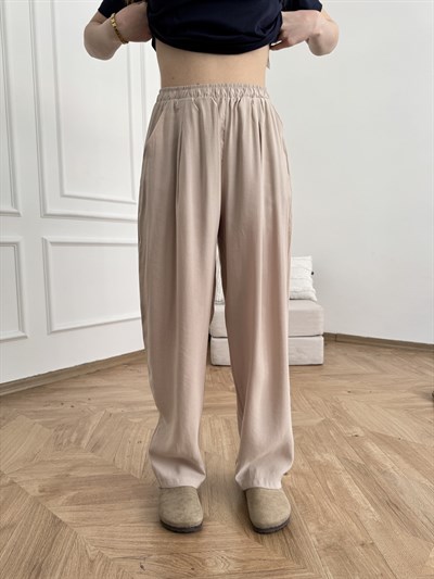 Bol Paça Pantolon Taş