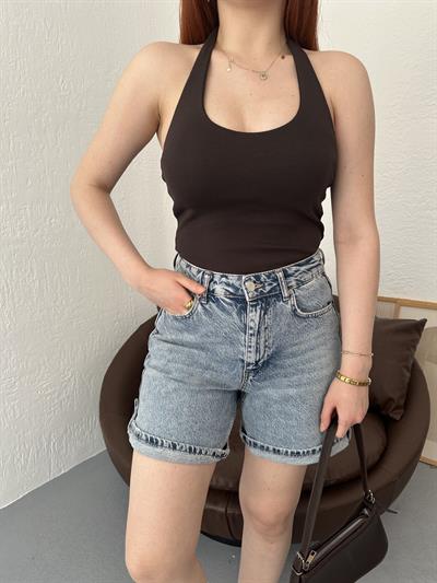 Boyundan Geçmeli Atlet Koyu kahve