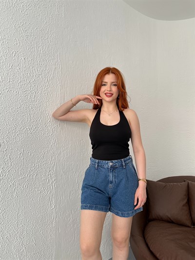Boyundan Geçmeli Atlet Siyah